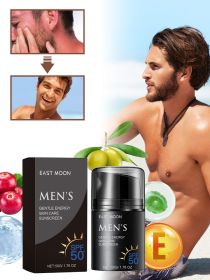 SPF50+ Men's Daily Sunscreen Lotion Lightweight Oil Control Non Greasy Facial Body Sun Protection Cream for Outdoor Workout Beach Travel Male Ski