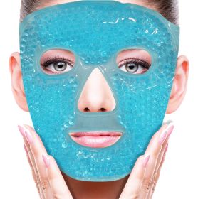 Cold Face Eye Mask Ice Pack Reduce Facial Puff, Dark Circles, Gel Beads Hot Heat Cold Compress Pack, Face SPA for Woman Sleeping, Pressure, Heada