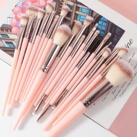 25PCS Make Up Brushes Set Synthetic Eyeliner Eyeshadow Foundation Blusher Tool (Option: Pink)