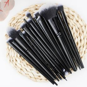 25PCS Make Up Brushes Set Synthetic Eyeliner Eyeshadow Foundation Blusher Tool (Option: BLACK)