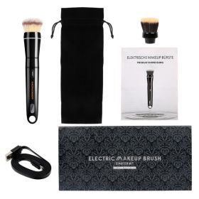 Popular Makeup Tools Portable Travel Cosmetic Electric Handle Makeup Brushes Blush Powder Foundation Single Makeup Brush (Option: Black-ABSfiber hair-USB)